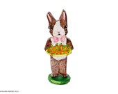 Folk Art Brown Rabbit  Figurine