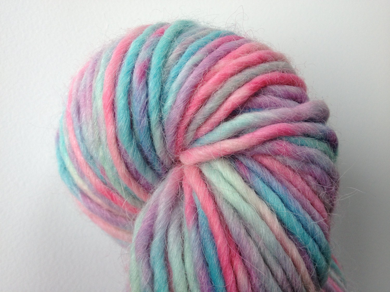 Hand dyed llama and wool yarn in "Hermit Crab"