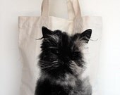 Cat tote bag - Persia cat tote bag Diaper bag Shopping bag Document bag Market Bag.