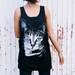 Cat Tank Top - Women t-shirt tank top Tunic top Unisex Shirt Vest Women Men Sleeveless Singlet Black T-Shirt Size M L