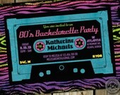 1980's themed Bachelorette Dance Party, Mixtape with rainbow tiger animal print, Lisa Frank Il_170x135