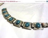 Art Deco Turquoise Bracelet 1940s Vintage Jewelry