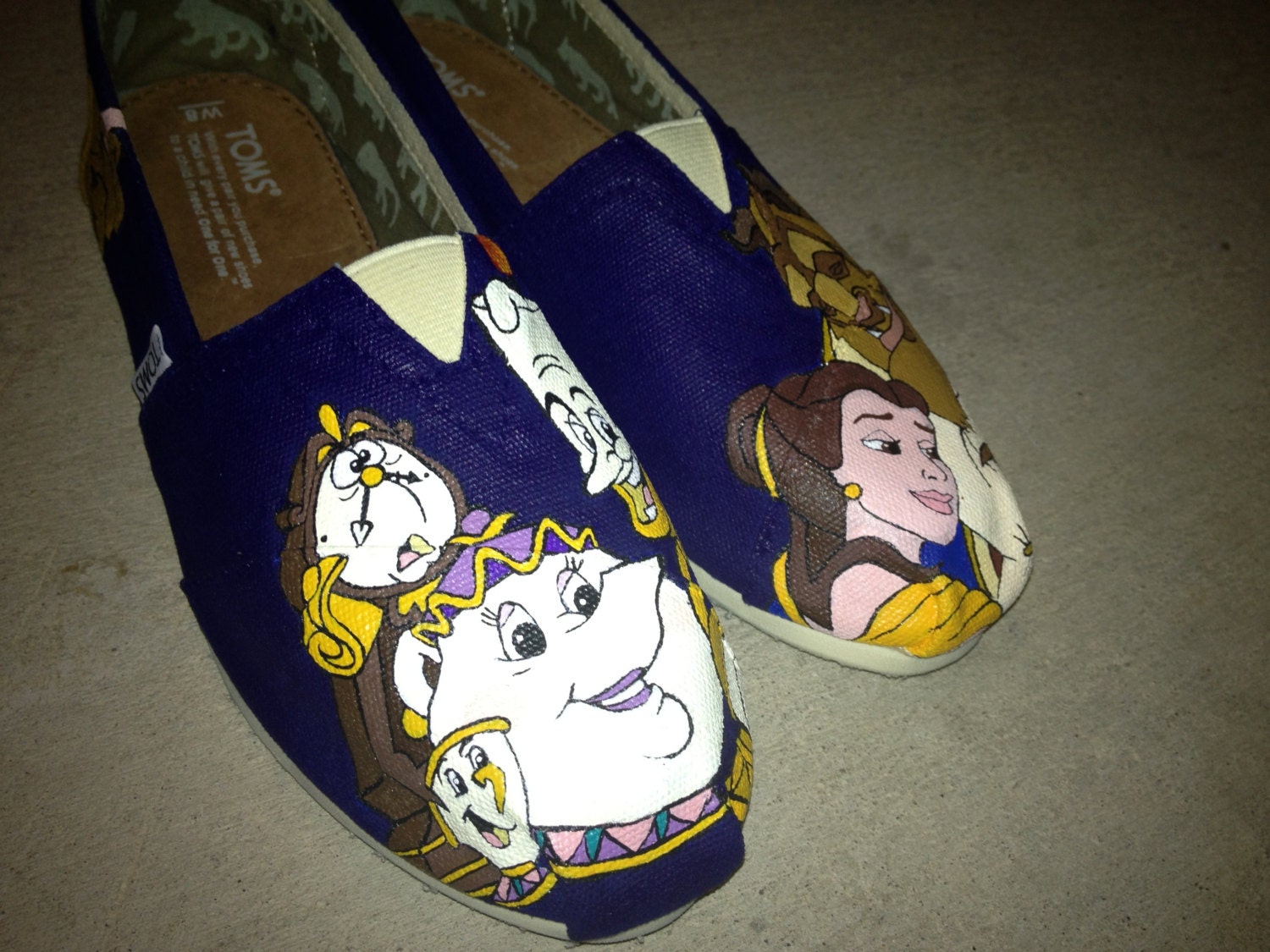 Custom Hand Painted Shoes - Beauty and the Beast