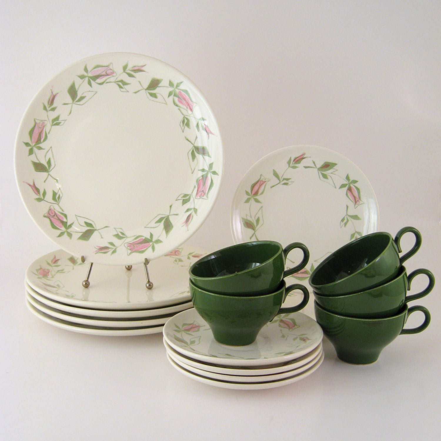 Vintage Dinnerware Set, Royal China Young Love, Mid-Century Dishes, 1950s
