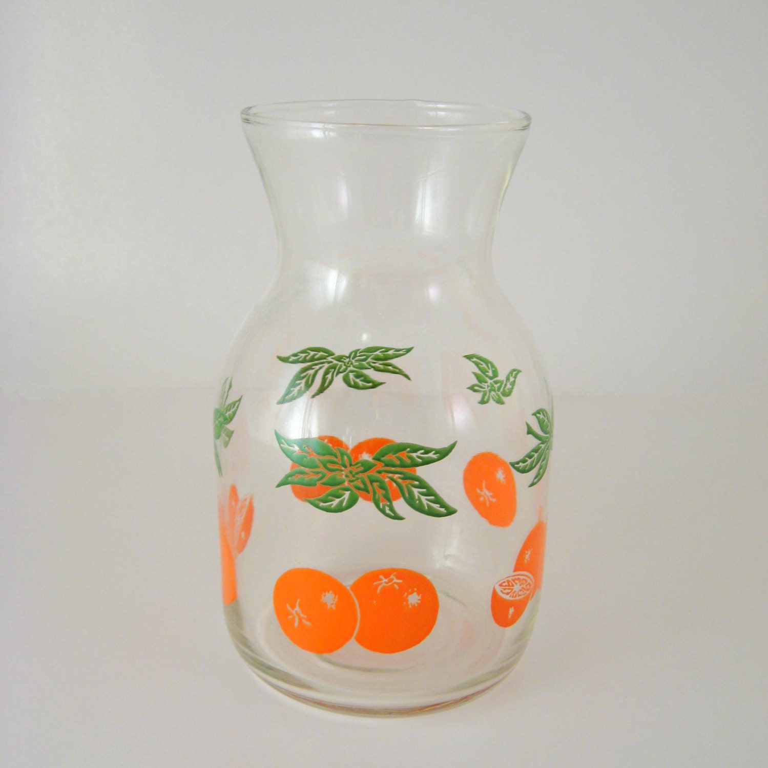 Vintage Orange Juice Glass Carafe Glassware by WoolTrousers