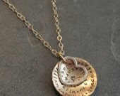 Personalized Hand Stamped Mother's Gold Filled Around The Family Tree Cupped Spiral Necklace for Many Names