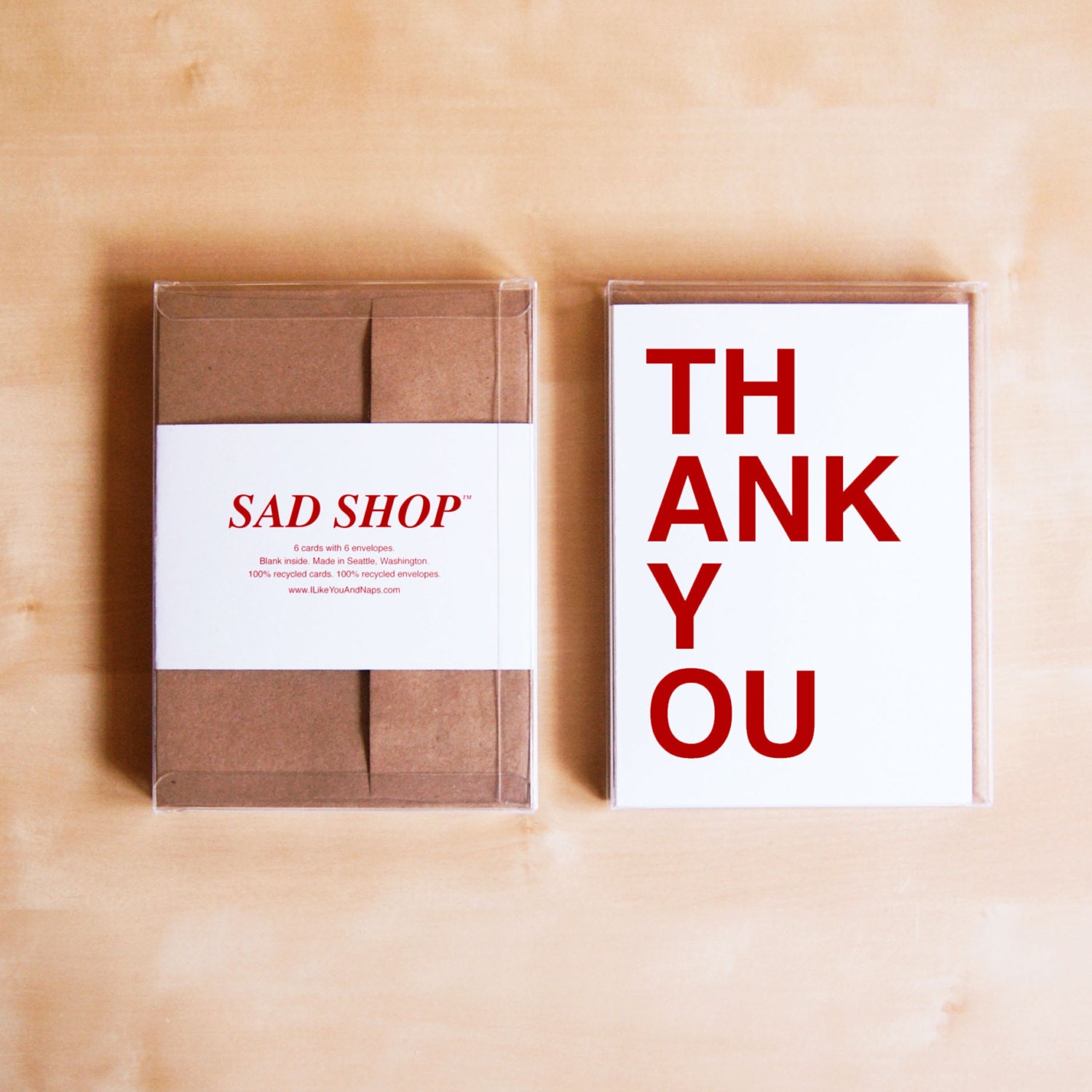 Thank You Cards - Thank You Card Set - Wedding Thank You Card Set - Blank Card Set - THANK YOU - Set of 6 Cards
