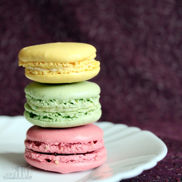 French macarons, food photography, kitchen decor, macro photography, Paris decor 5x7 (13x18) 6x6 (15x15) F R E E  SHIPPING