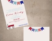 Red Wagon Baby Shower invite/thank you note combo-print your own Il_170x135