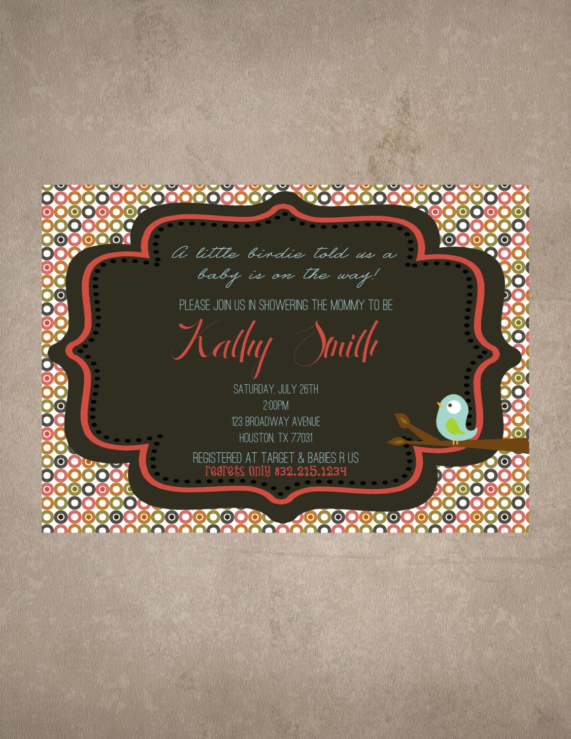 A little birdie baby shower Invite-Print your own Il_570xn