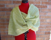 Lime Green Silk and Fiber Shawl