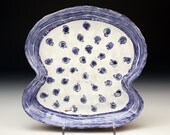 Organic Shaped Blueberry Ceramic Plate