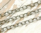 6ft Stainless Steel Chain 4mm x 6mm Medium Elongated Oval Cable Chain, 20g Drawn Links, Unsoldered