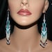 NEW EXCLUSIVE Native American Turquoise and Brown Beaded and Quill Earrings