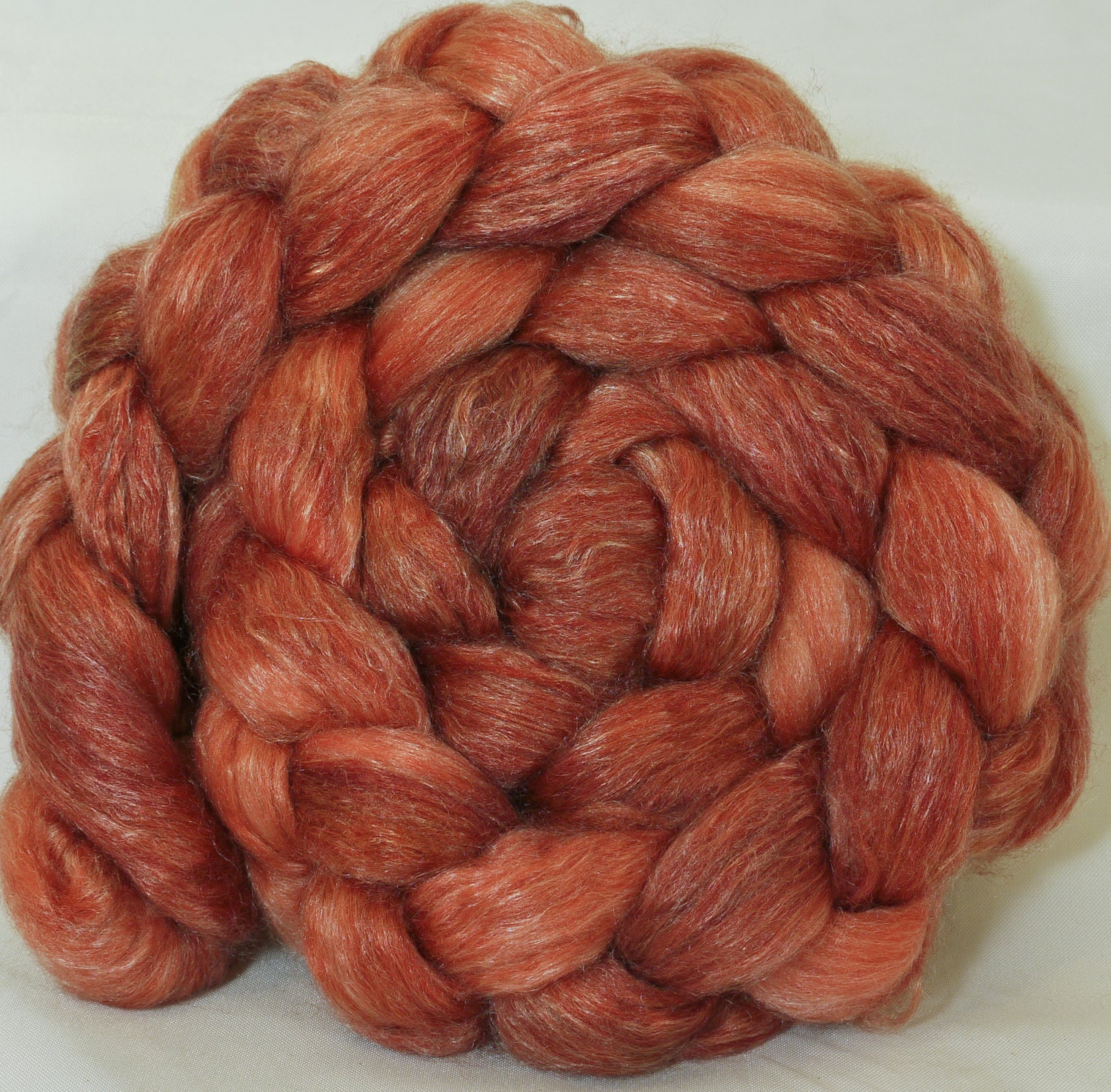 Hand dyed SW merino/tencel for spinning - Adobe  - 4.2 oz.