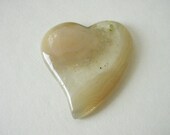 Druzy Agate Heart Pendant, Semiprecious Stone Heart, Champagne Color, Destash Jewelry Supplies