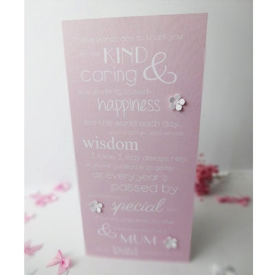 Beautiful 'Word' Card for Mum.