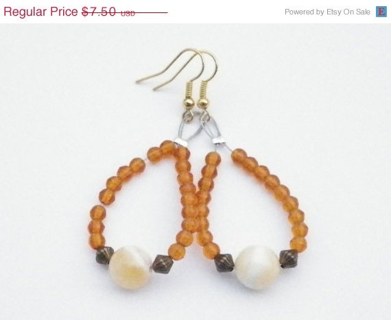 ON SALE Loop Earrings in Amber or Yellow