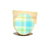 Blue Plaid Cocktail Ring Spring plaid Adjustable ring Summer jewelry eco friendly statement ring. Summer fashion Starlight Woods (5) - starlightwoods