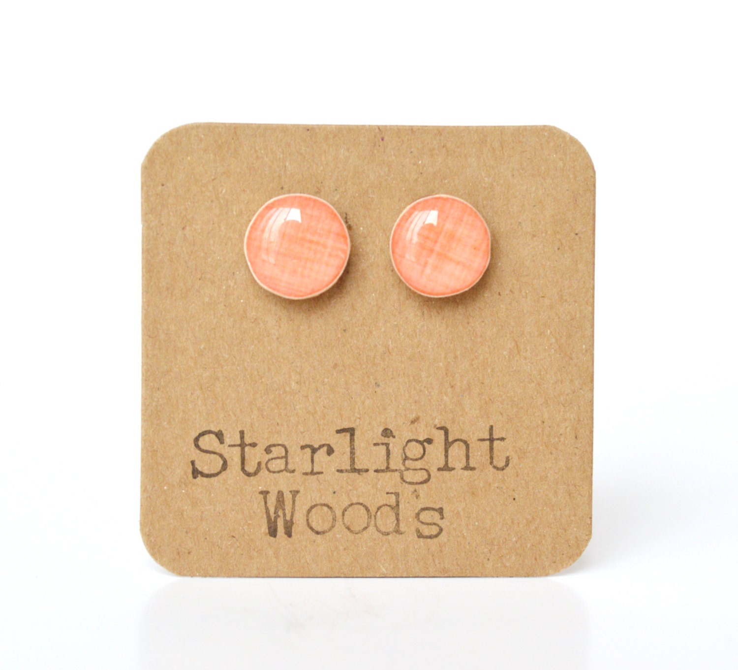 Coral stud earrings  spring studs eco friendly jewelry spring jewelry mothers day reclaimed wood jewelry post earrings starlight woods