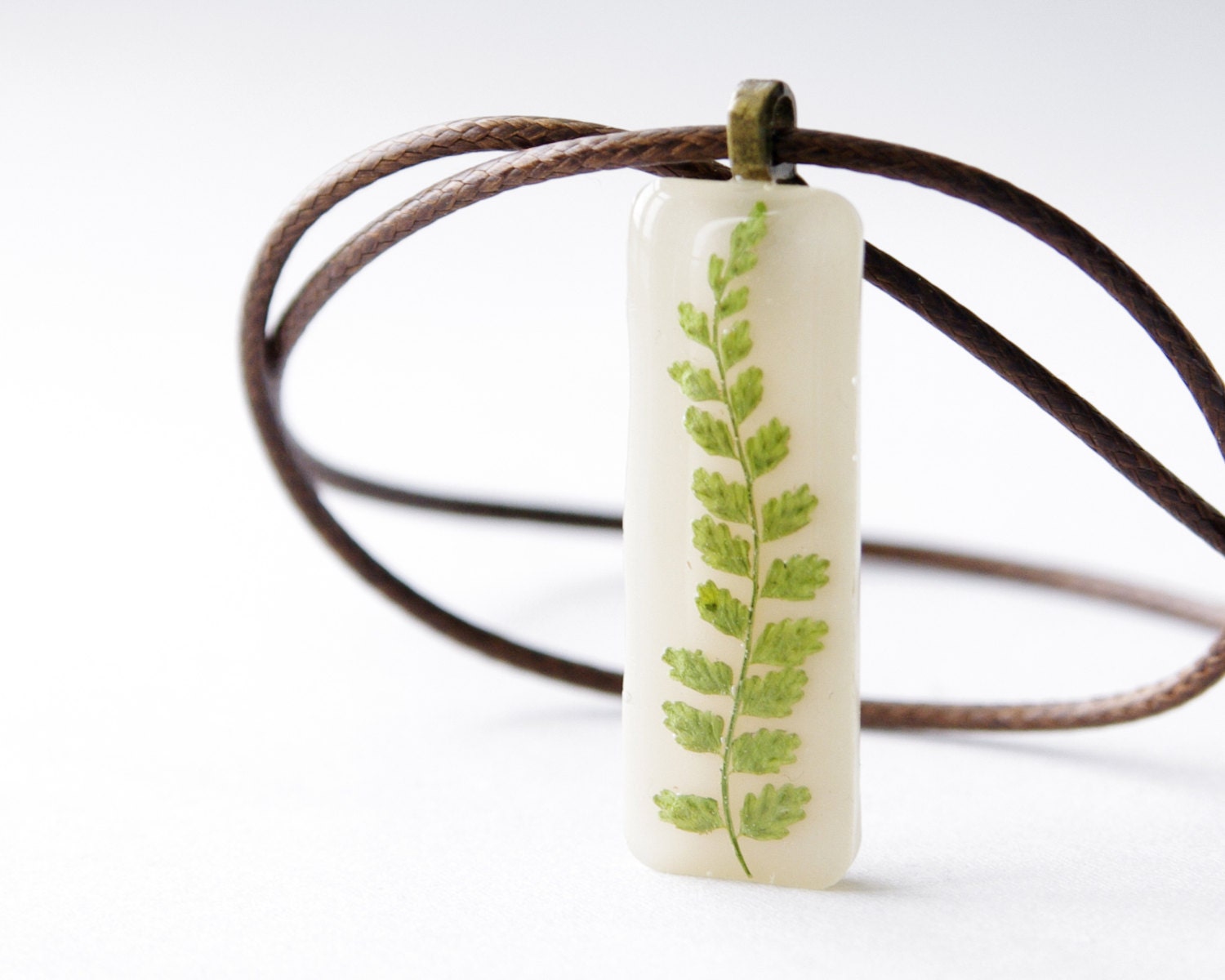 Real Fern Necklace - spring woodland nature jewelry - botanical dried fern