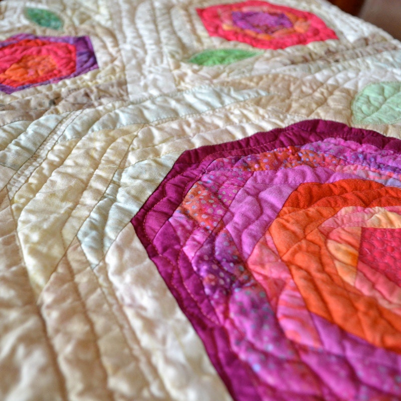 Table Runner, Table Decor, Quilted Wall Hanging, Table Mat, Pink