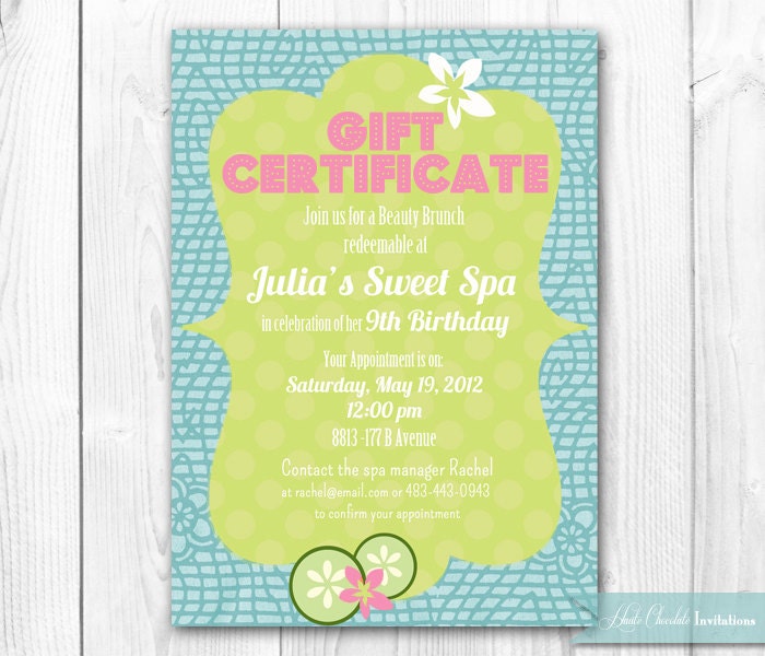Spa Party Invitation - Spa Birthday Party Invite. DIY Printable Invitation. Spa Decor Package Available. Featured on Amy Atlas. Il_570xn