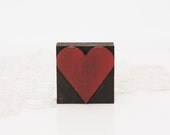 Red Wood Letterpress Heart