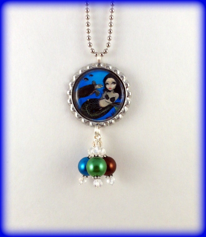 Jasmine Becket-Griffith  " Sea Turtle Mermaid " Necklace