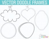 50% Off SALE Clip Art Doodle Frames Doodle Clipart Frames Commercial Use Labels Instant Download Il_170x135