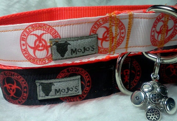 Zombie Dog Collar, Zombie Dog Collar - Adjustable Collar, Zombie Outbreak Response Team,  1" Inch Collar