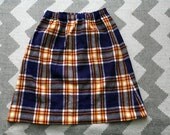 1960s handmade tartan plaid wool pencil skirt // medium