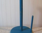 Turquoise Wooden Paper Towel Holder Shabby Coastal Cottage Charm