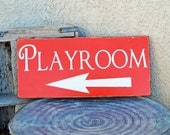 PLAYROOM Sign - Kids Room - You Choose Direction