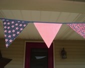 Patriotic Red White and Blue Bunting Flag Banner Memorial Day 4th of July