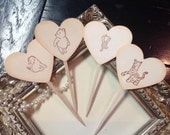 Winnie the Pooh Cupcake Topper-Pooh Heart Cupcake Picks-Tigger, Eeyore, Piglet cupcake toppers-Wedding cake toppers-set of 12