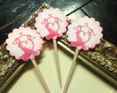 Princess Cupcake Toppers- Wedding Dress Cupcake Picks-Sweet 16 party-debutante-Wedding cake toppers-set of 12