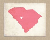 South Carolina Love State Customizable Art Print