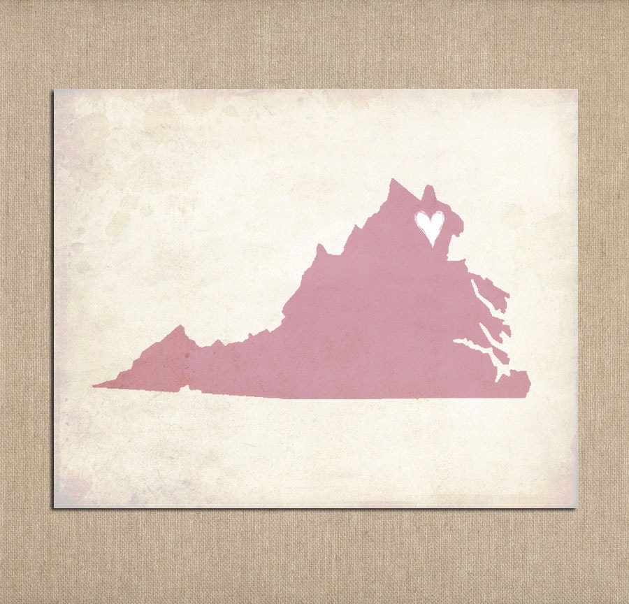 Virginia Love State Customizable Art Print