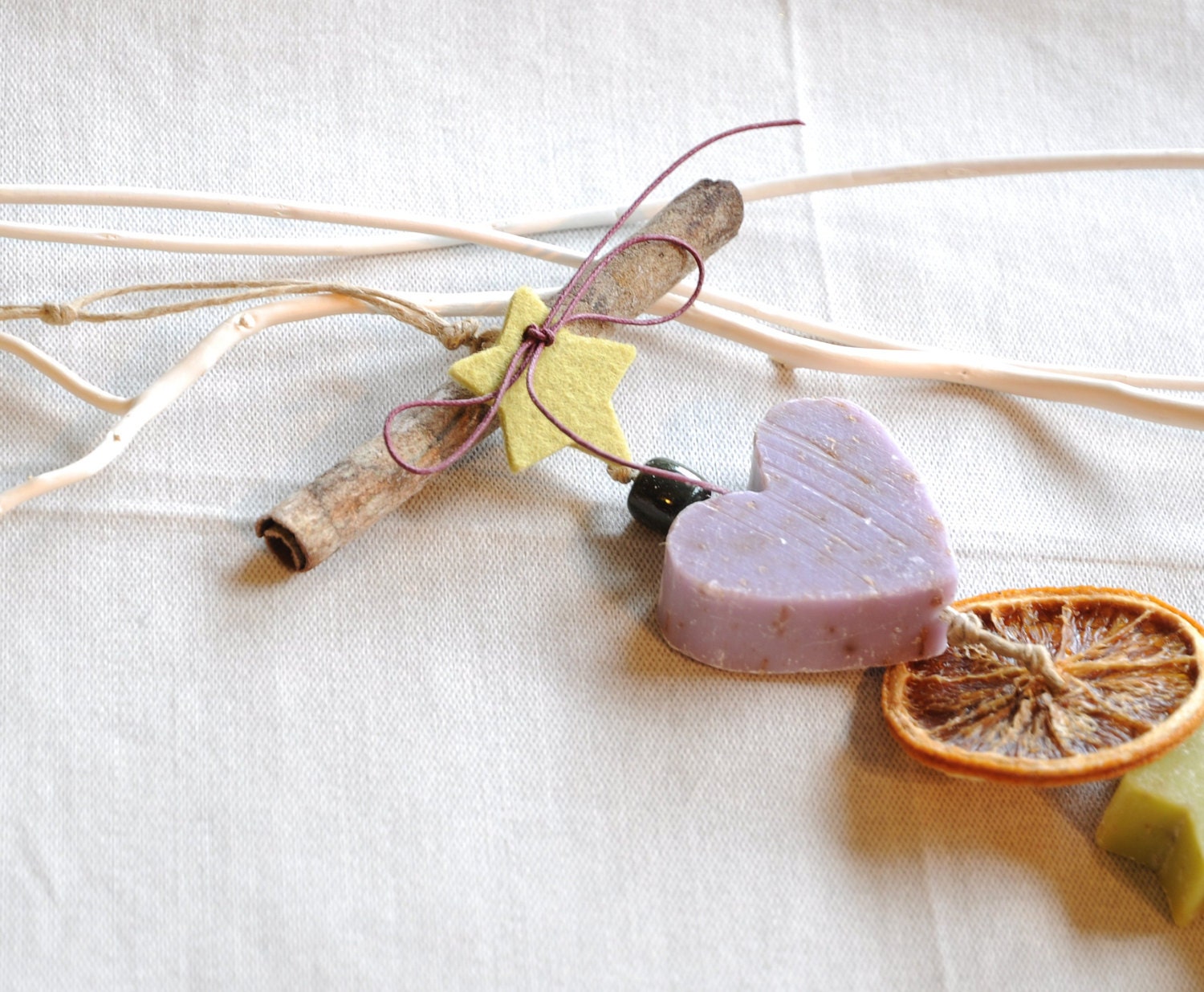 gorgeous soap Garland - made with cinnamon and fragrant soaps French style