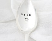 Rock star, Hand stamped spoon. Vintage silverplated utensil for a unique gift idea. Rockstar coffee spoon.