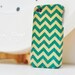Apple iphone case for iphone iphone 5 iphone 4 iphone 4s iPhone 3Gs : wood and green Chevron (not real wood)
