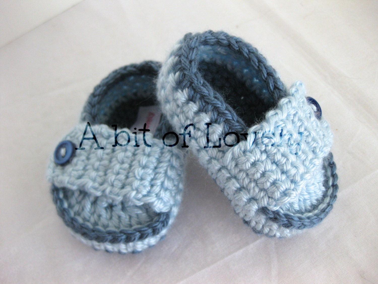 Baby Boy Shoes / Slippers / Booties - Denim Blue & Light Blue - YOUR choice size - (newborn - 12 months) - photo prop - children