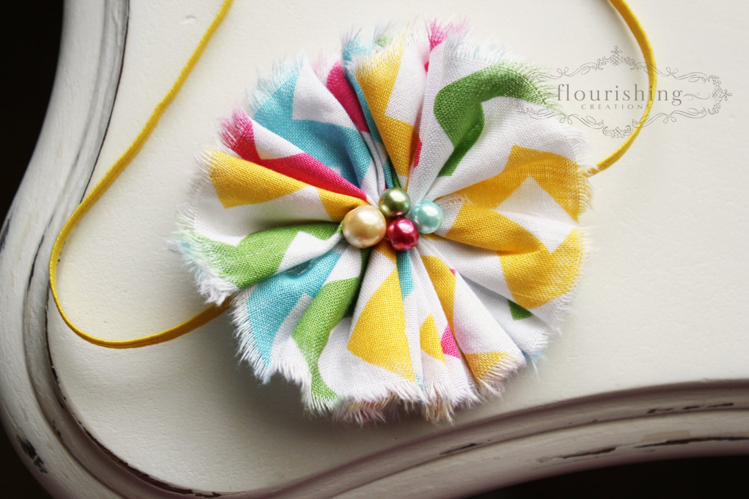 Chevron Gathered headband, pink headbands, chevron headbands,newborn headbands, summer headbands,photography prop