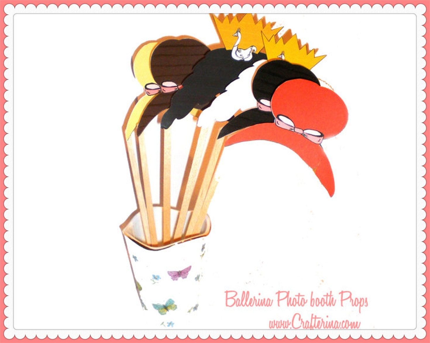Ballerina Photo Booth Props Printable PDF Kit