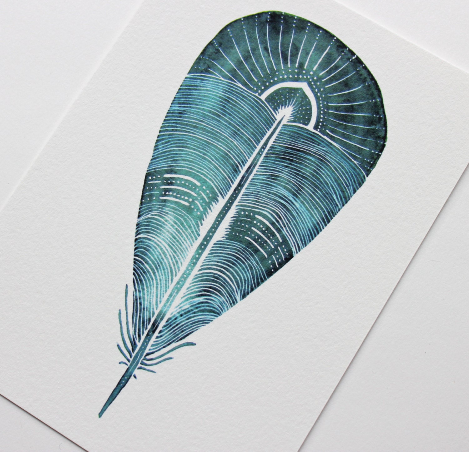 Watercolor Painting - 11x14 Nico Feather - Large Archival Print