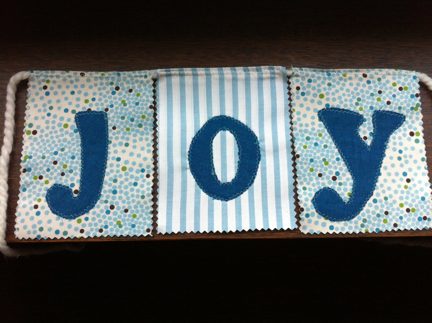 Joy fabric banner, colorful joy banner, striped banner, classroom banner, church banner, home decor, polka a dot home decor, joy banner