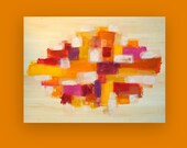 Huge Original Abstract Painting Titled: AUTUMN LEAVES 36x48x1.5" by Ora Birenbaum