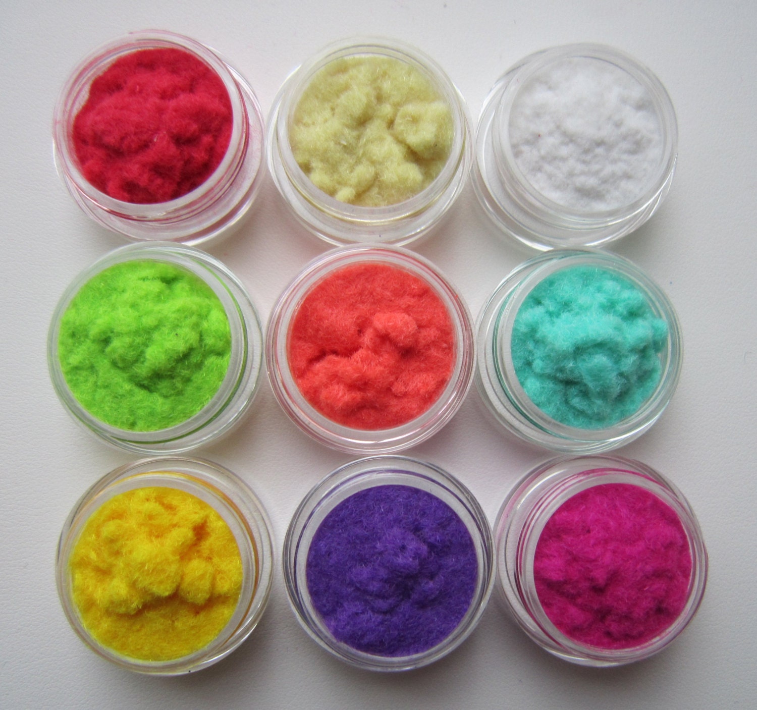 Loose Flocking Powder. Assorted Color. 9 Piece Set. Perfect for Nail Art.