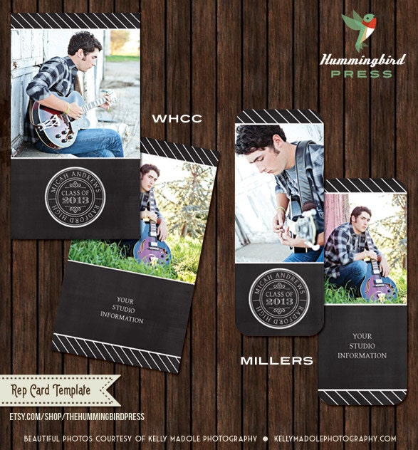INSTANT Download - Psd Senior Rep Card Template - Millers and WHCC - R15